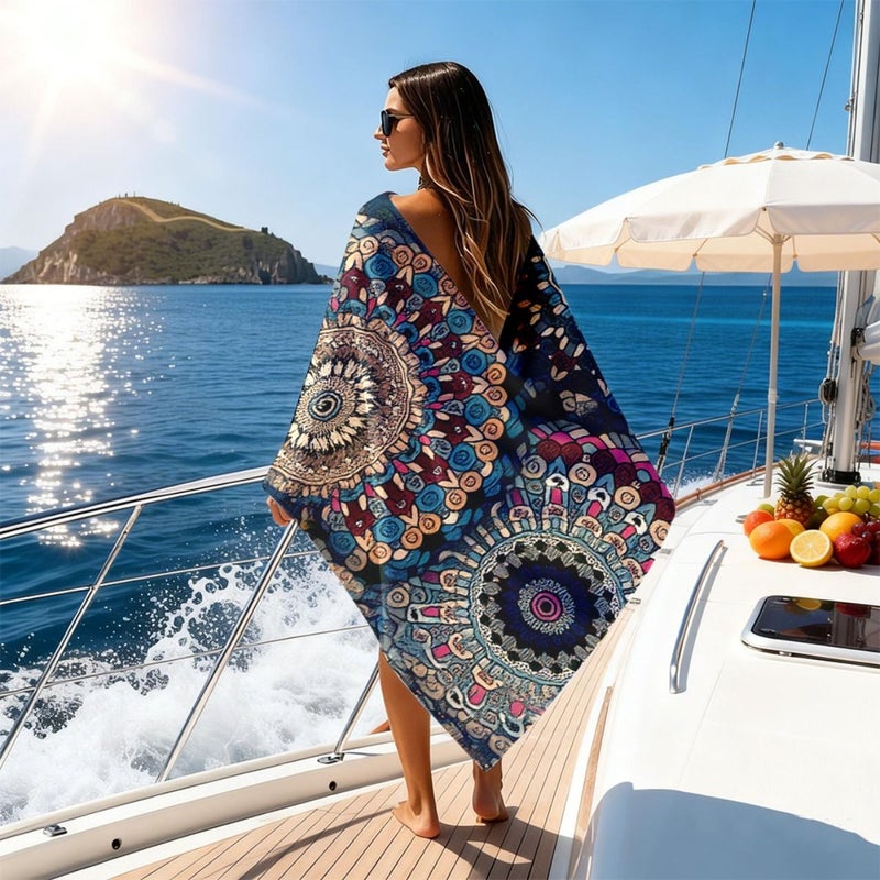 Luxurious Soft Sand Towel 70x150cm Vibrant Beach Blanket All Season Cozy Fabric Seaside Hotel Gift - Image 1