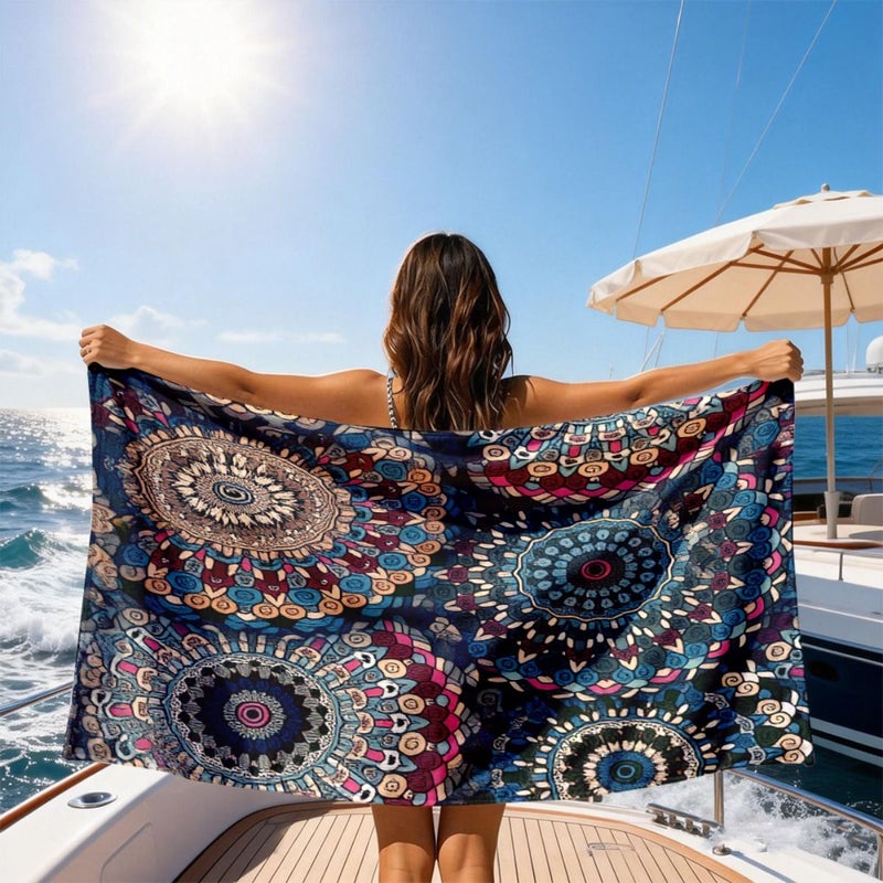 Luxurious Soft Sand Towel 70x150cm Vibrant Beach Blanket All Season Cozy Fabric Seaside Hotel Gift - Image 2