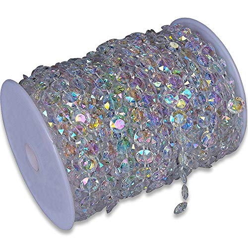 SKY CANDYBAR 99FT DIY Garland Diamond Acrylic Crystal Beads Strand Shimmer Wedding Decorations Party Decoration Crafting Projects (Iridescent) - Image 4