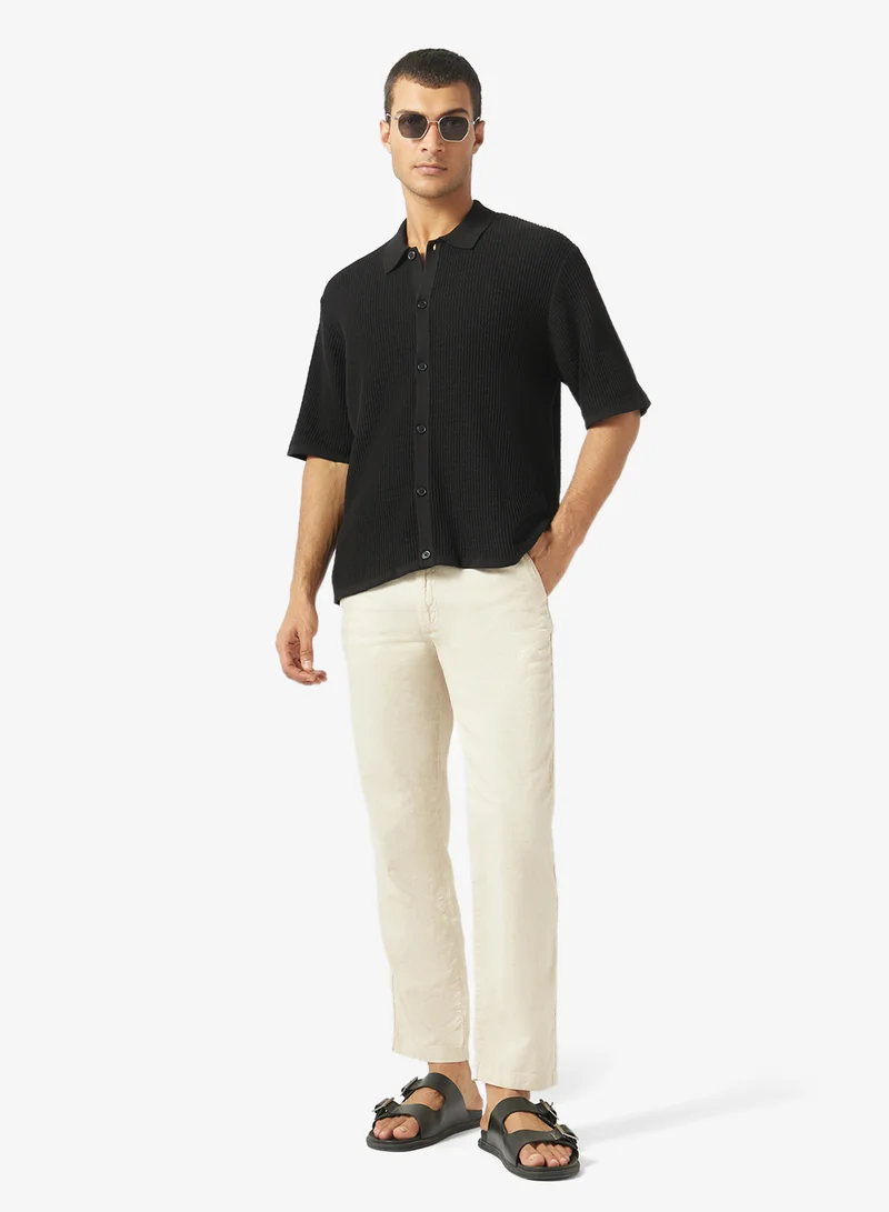 Linen Blend Casual Trouser