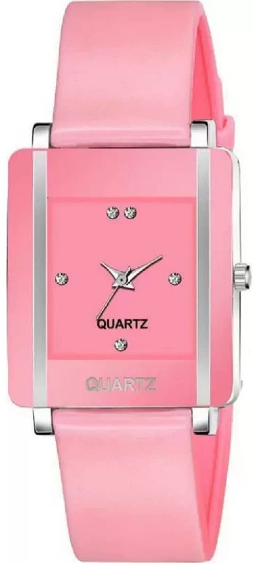 Acnos Polyurethane Premium Brand Pink Dial Square Analog Watch Pu Belt Watch For Girls Watch For Women Pack Of 1, Pink Band - Image 5