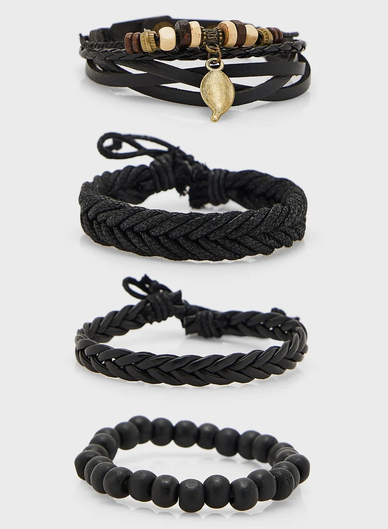 Seventy Five 4 Pack Woven Bracelet Set