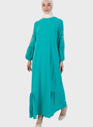 Balloon Sleeve Ruffled Hem Dress - pzsku/ZA94B1BC405CA66AC927EZ/45/_/1694757316/3f85bce7-e031-4de1-9517-6a443f2f3ad2