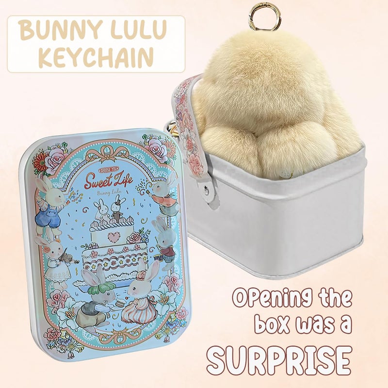 Lucift Bunny Keychain with Box, Bunny Keychain with Tin,Bun-ny Handmade Soft for Christmas Gifts, Bags, and Keys(Khaki) - Image 4