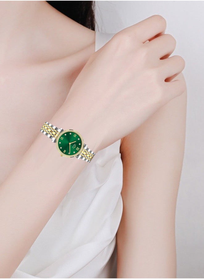 مارتيني - ساعة تناظرية بقرص أخضر دائري - Image 1