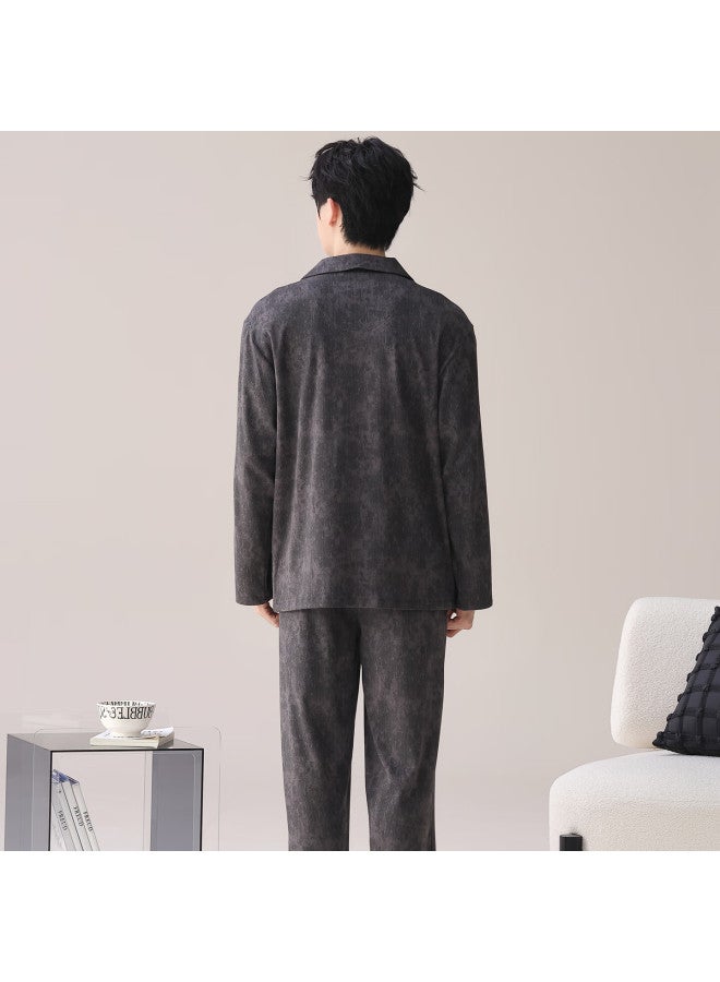 Your Sun Yiershuang Men's Pure Cotton Pajamas Autumn Winter New Long Sleeve Long Pants Full Cotton Homewear Casual Set - Image 5