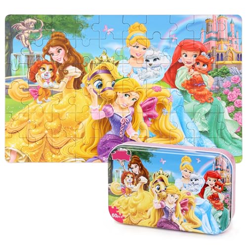 LELEMON Puzzles for Kids Ages 46 60 Piece Puzzles for Kids Ages 35 in a Metal Box Educational Jigsaw Puzzles Childrens Puzzle Games Puzzle Toys for Girls and Boys - Image 1