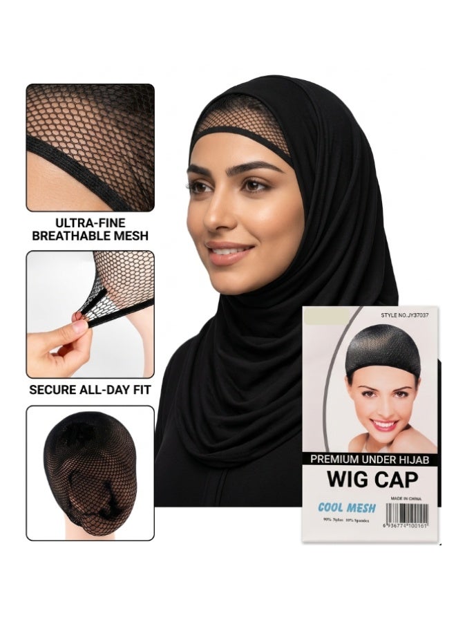 Women’s Under Hijab Wig Cap (1 Piece), Breathable Stretch Hair Control Cap, Lightweight Non-Slip Inner Net Cap for Daily Wear - Image 1