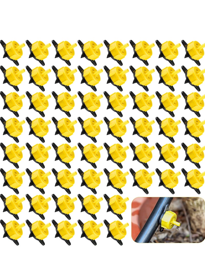 SYOSI Drip Irrigation Emitters, 50pcs Drip Irrigation Pressure Regulator, Adjustable Irrigation Drippers Sprinklers 360 Degree 1/4 Inch Barbed Anti-Clogging Drippers for Garden Watering System - Image 1