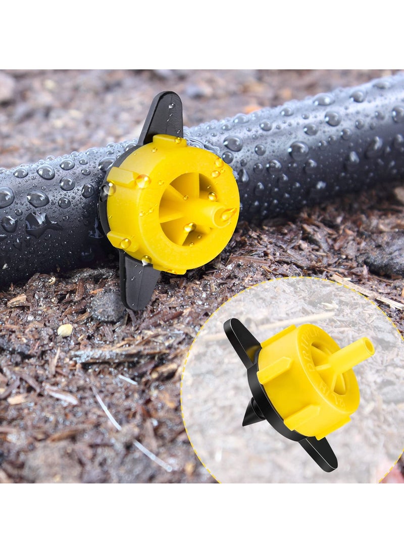 SYOSI Drip Irrigation Emitters, 50pcs Drip Irrigation Pressure Regulator, Adjustable Irrigation Drippers Sprinklers 360 Degree 1/4 Inch Barbed Anti-Clogging Drippers for Garden Watering System - Image 5