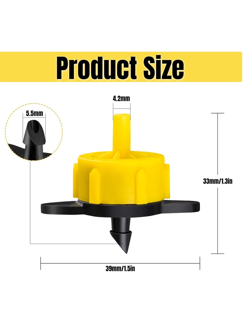 SYOSI Drip Irrigation Emitters, 50pcs Drip Irrigation Pressure Regulator, Adjustable Irrigation Drippers Sprinklers 360 Degree 1/4 Inch Barbed Anti-Clogging Drippers for Garden Watering System - Image 2
