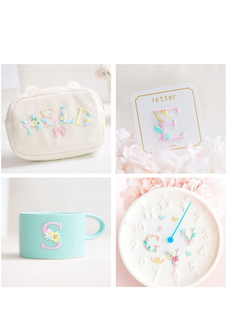 Iron On Letter Patches, 26Pcs A-Z Flower Embroidery Alphabet Patches for Backpacks Hats Shirts Shirts Jackets Jeans Shoes  - Image 2