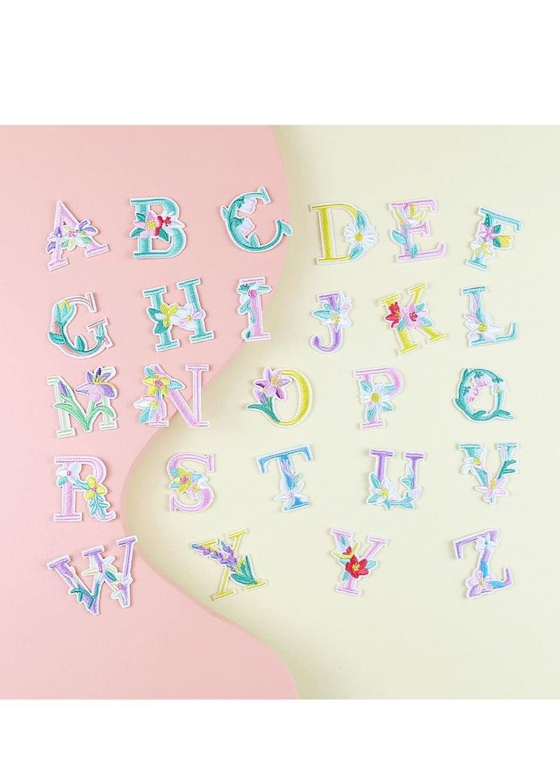 Iron On Letter Patches, 26Pcs A-Z Flower Embroidery Alphabet Patches for Backpacks Hats Shirts Shirts Jackets Jeans Shoes  - Image 5