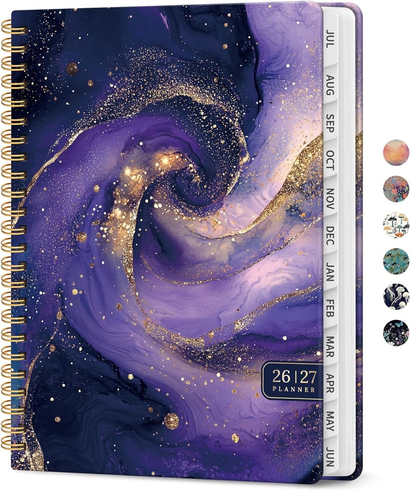 Taja Planner 2026-2027, Academic Year Weekly and Monthly Calender Planner, from Jul 2026 - Jun 2027, Spiral Bound School Planning Book, Perfect for Teacher, Student, Women & Men, A5 (6.3" x 8.5"), Cosmic - Image 1