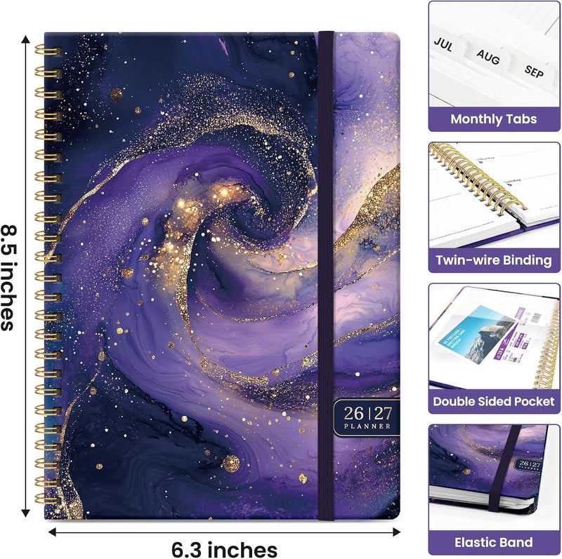 Taja Planner 2026-2027, Academic Year Weekly and Monthly Calender Planner, from Jul 2026 - Jun 2027, Spiral Bound School Planning Book, Perfect for Teacher, Student, Women & Men, A5 (6.3" x 8.5"), Cosmic - Image 4