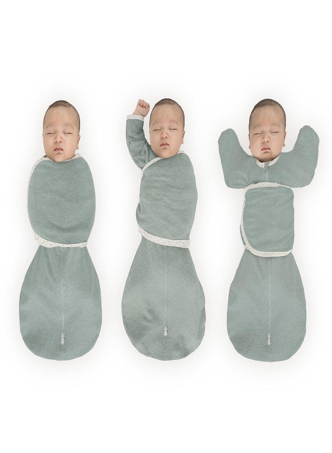 SwaddleDesigns 6-Way Omni Swaddle Sack Arms Up Swaddle for Newborn, More Options to Calm Startle Reflex, Improves Sleep, Easy Transition Baby Sleep Sack, Small, 0-3 Mo, 6-12 lbs, Heathered Jadeite - Image 1