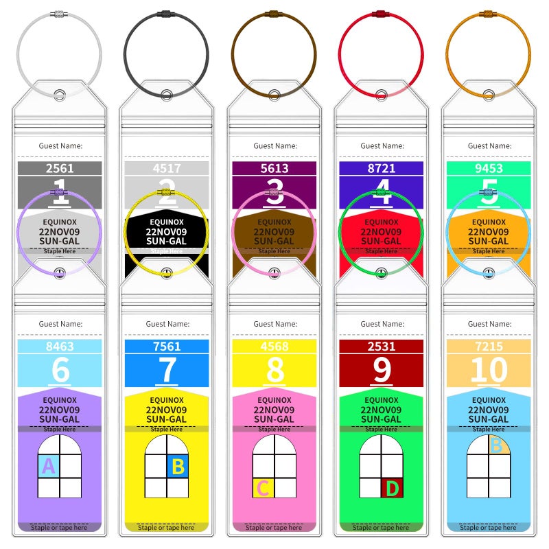 XIANGXING Royal Caribbean Luggage Tag Holders, 10 Pack Zip Seal Clear Cruise Luggage Tag Holder with Steel Loops for Royal Caribbean & Celebrity Cruise Essentials (10 Pcs with 10 Colors Ring) - Image 1