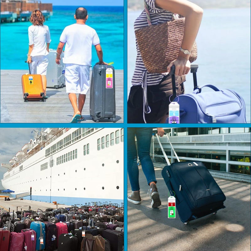XIANGXING Royal Caribbean Luggage Tag Holders, 10 Pack Zip Seal Clear Cruise Luggage Tag Holder with Steel Loops for Royal Caribbean & Celebrity Cruise Essentials (10 Pcs with 10 Colors Ring) - Image 5
