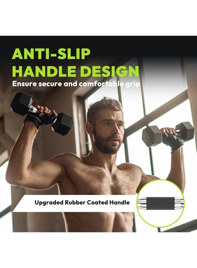 HANDBODE Hex Rubber Dumbbells, Non-Slip Handle Design for Secure & Comfortable Grip, Hand Weights for Strength Training and Home Gym/Pair of 8 LB - Image 4