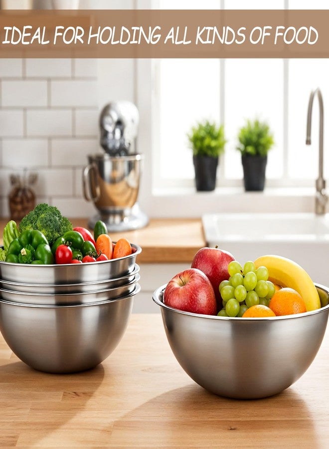Xosjska 12 Pcs Stainless Steel Mixing Bowls with Graduations, Stainless Steel Bowls, Nesting Metal Prep Salad Bowl, Metal Serving Reusable Baking Food Storage Containers for Kitchen Cooking(9 x 3.5 Inch) - Image 5