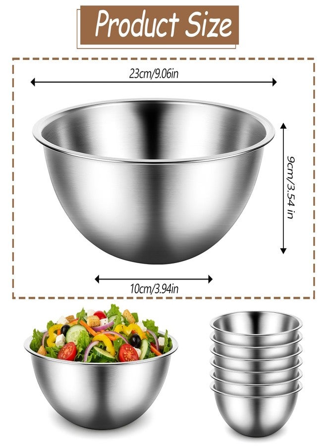 Xosjska 12 Pcs Stainless Steel Mixing Bowls with Graduations, Stainless Steel Bowls, Nesting Metal Prep Salad Bowl, Metal Serving Reusable Baking Food Storage Containers for Kitchen Cooking(9 x 3.5 Inch) - Image 2
