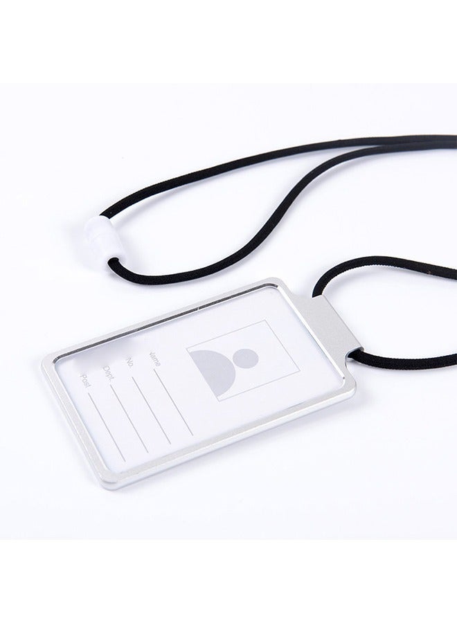 ID Card Holder Business Card Office Card Holder Photocard Holder Aluminum Alloy (Grey) - Image 4