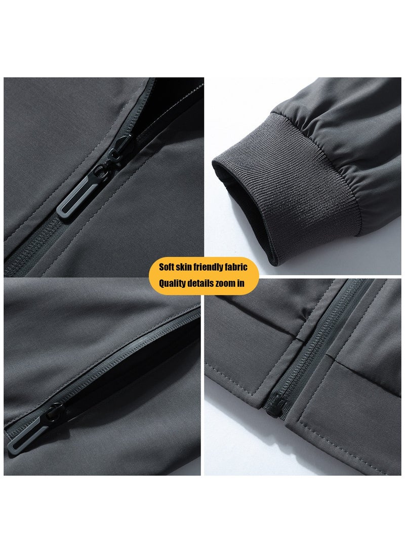 NIBEMINENT Men’s Reversible Jacket Men's Pilot Baseball Uniform Reversible Wearable Loose Padded Men's Motorcycle Jacket Men's Jacket Fashion Casual Men's Clothing  - Image 3