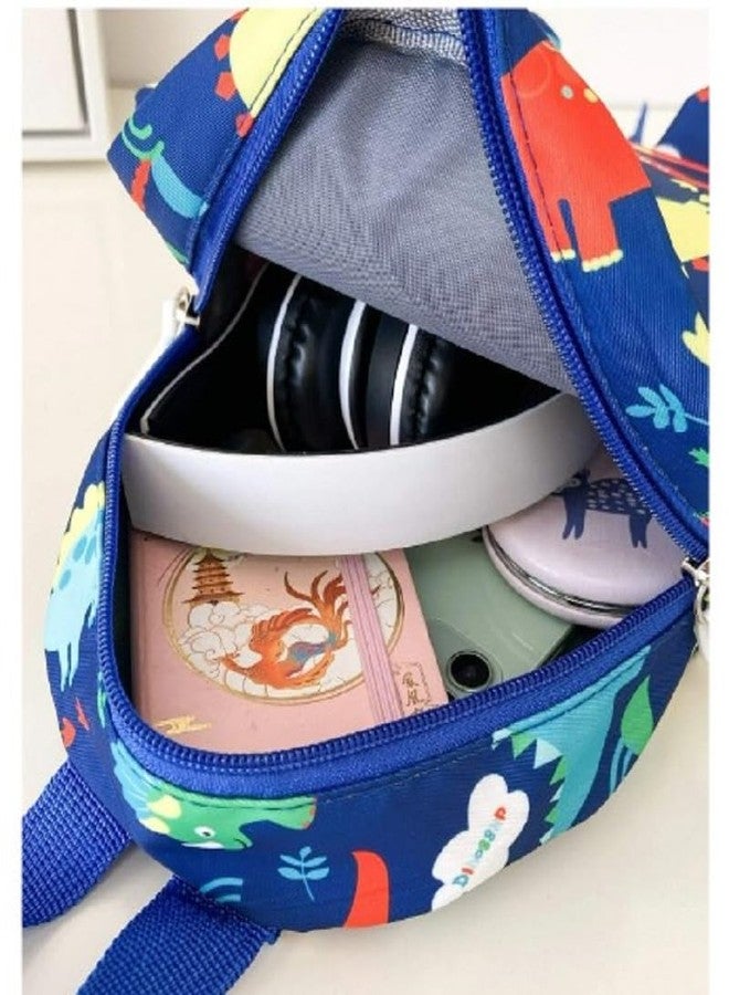 LIGHTER HOUSEï¿½ Cutest Double Zipper Medium Size DINOSAUR Print Backpack Chest Crossbody for Outdoor,Travel,Hiking,Cycling, Size -6.69 * 5.12 * 2.36" ï¿½ 01 Pc. Mix Colour - Image 3