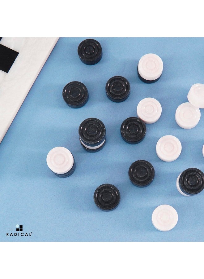 Radicaln Marble Checker Figures 1.25'' inches Black and White Handmade Checkers Pieces for Family Board Game Draughts Checker Sports & Outdoor Game - Image 2