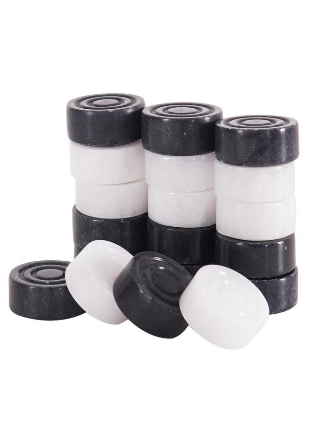 Radicaln Marble Checker Figures 1.25'' inches Black and White Handmade Checkers Pieces for Family Board Game Draughts Checker Sports & Outdoor Game - Image 1