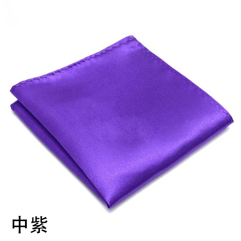 Solid Color Dress Suit Pocket Towel Men'S Small Square Wedding Dress Breast Towel Handkerchief Black Red Blue Green Purple - Image 1