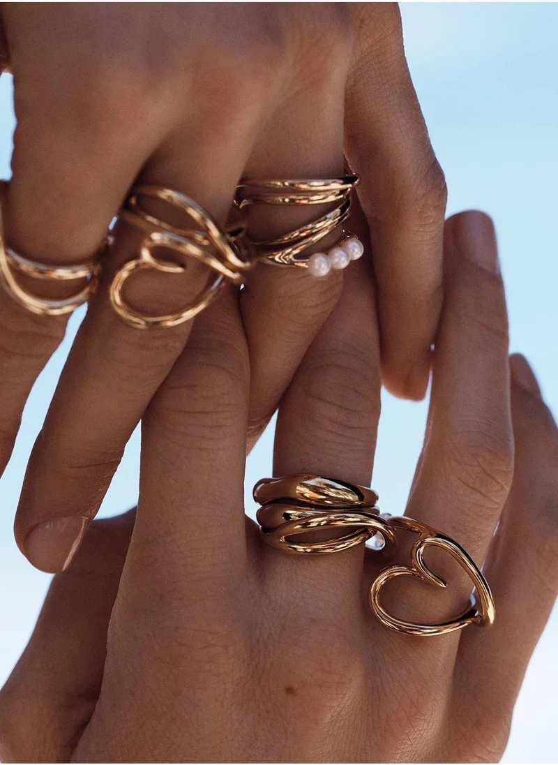 Pandora  Heart Gold Plated Ring for Women | Best Price UAE