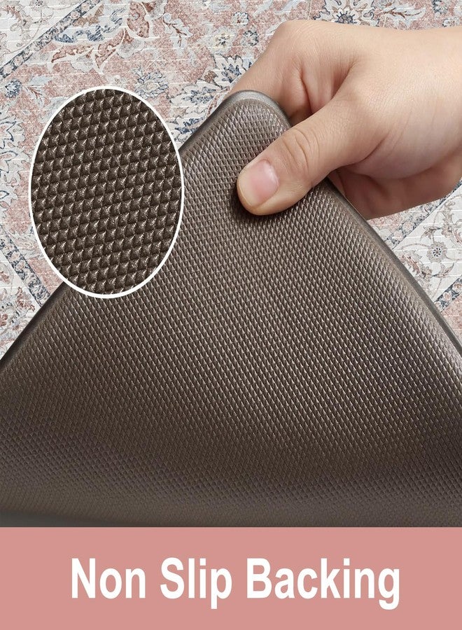 KIMODE Anti Fatigue Mats for Kitchen Floor, Boho Floral Kitchen Rugs Sets of 2, Cushioned Kitchen Floor Mats, Comfort Standing Desk Mat for Sink, Laundry, Desk Pink Multi 17"x47"+17"x29" - Image 4