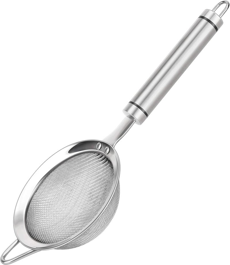 SUNWUKIN 304 Stainless Steel Fine Mesh Strainers for Kitchen, Colander-Skimmer with Handle, Sieve Sifters for Food, Tea, Rice, Oil, Noodles, Fruits, Vegetable - Image 1