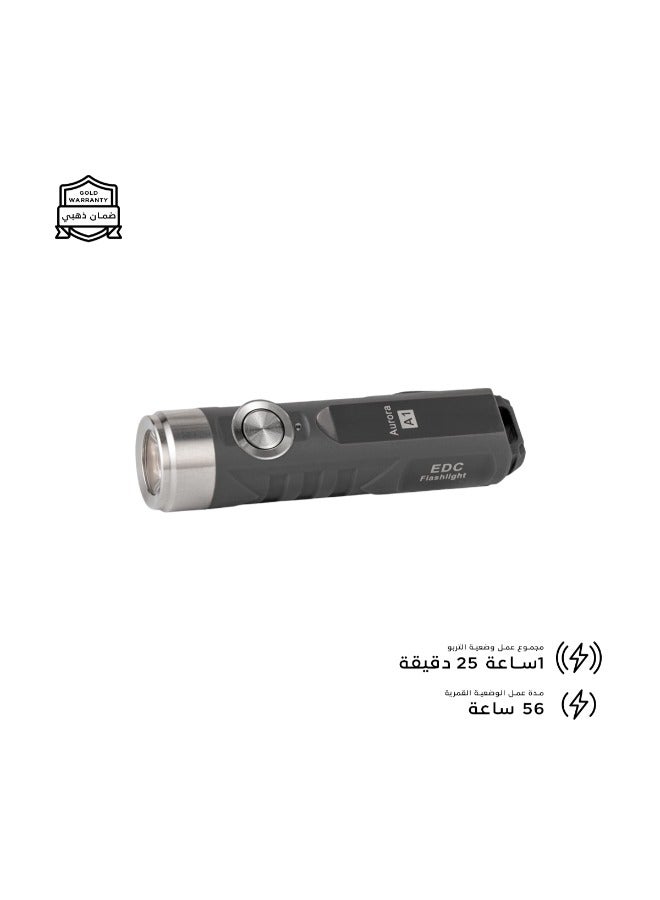 كشاف ميدالية روفي فون A1 - 650 لومنز - مدى 110 متر - بطارية 330 مللي أمبير - شحن تايب سي - لون رمادي - Image 4