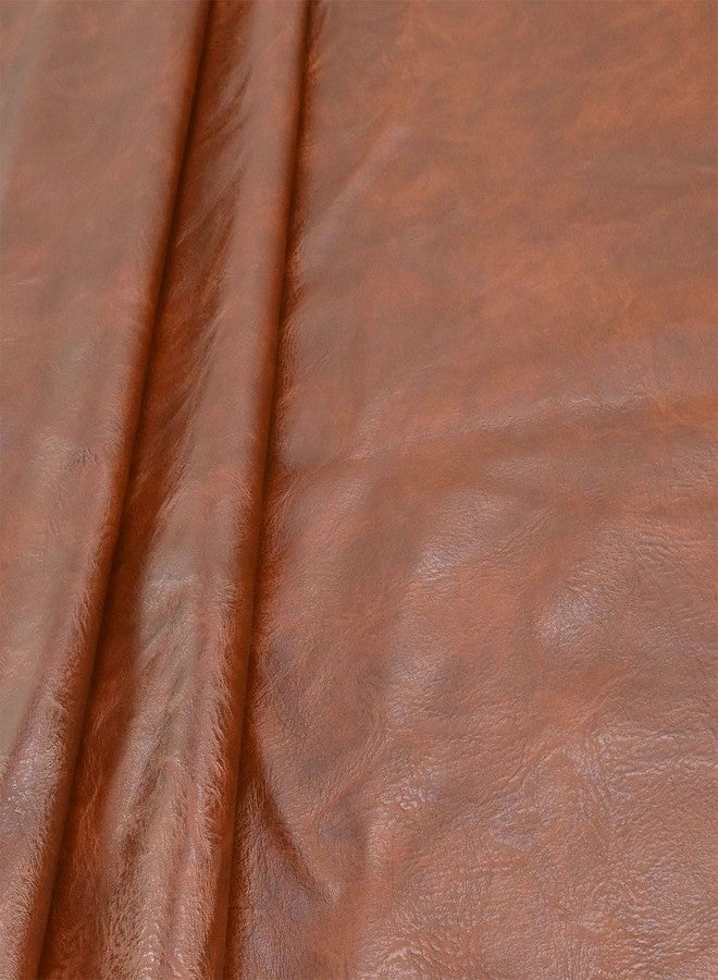 Yoquare 100cm x 140cm （39 x 54 Inch） Soft Leather Fabric - Faux Leather Fabric -1mm Thick for Upholstery - DIY Crafts - Brown Crazy Horse Distress - Image 3