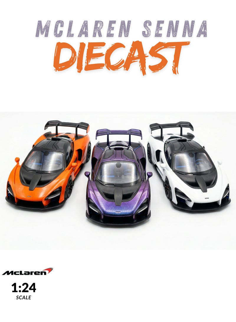 مكلارين McLaren Senna 1:24 Diecast Model Car – Rechargeable Smoke & Light Effects  - Assorted - 01 Pcs - Image 1