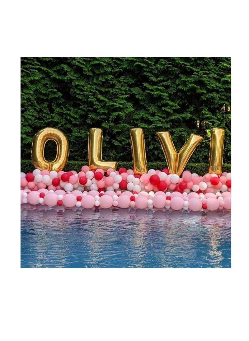 Party with Emma Gold Letter A to Z Balloons 32 inch Large Alphabet Balloons Gold Helium Foil Letter Balloon Banner for Birthday Party Anniversary Wedding Decoration (Gold-E)  - Image 4