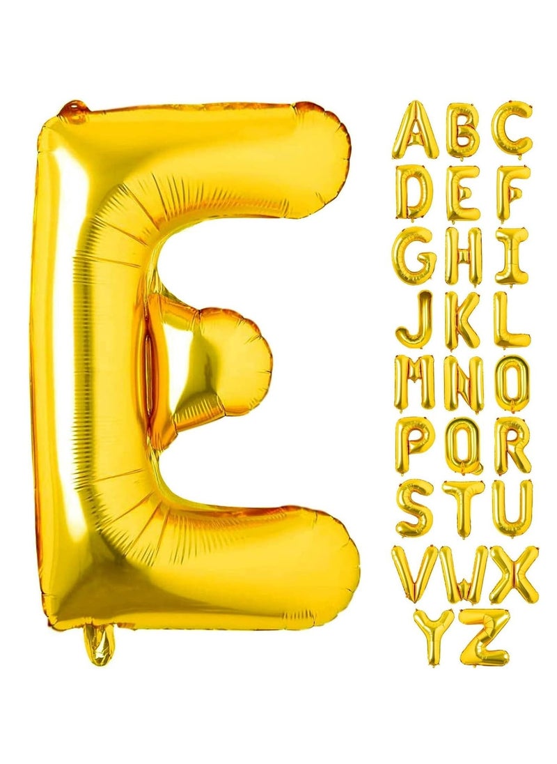 Party with Emma Gold Letter A to Z Balloons 32 inch Large Alphabet Balloons Gold Helium Foil Letter Balloon Banner for Birthday Party Anniversary Wedding Decoration (Gold-E)  - Image 5