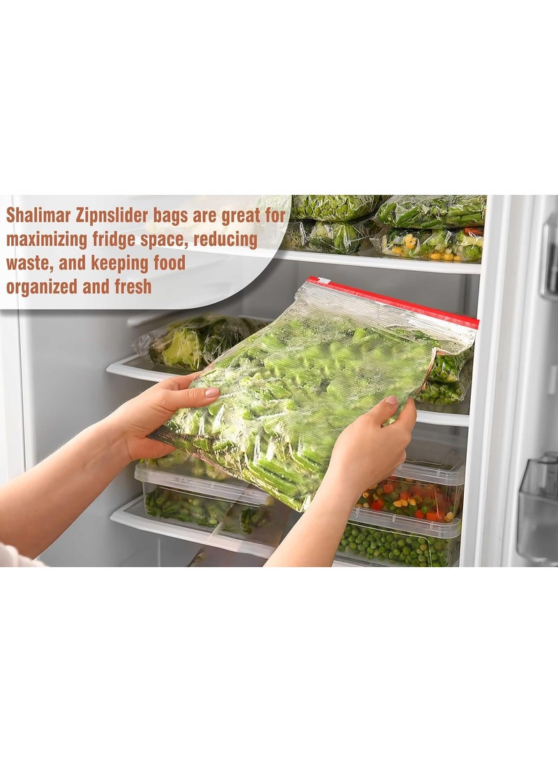 Shalimar plastic Zip 'N' Slider Bag Size Medium Zip Lock/Vegetable/Fridge/MultiPurpose Storage Bag Pack of - 1 (15 Bags) Reusable and Reclosable with Slider Lock - Image 4