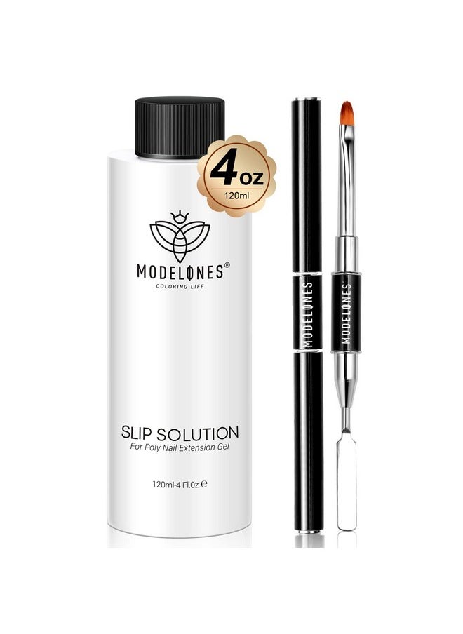 modelones Modelones Poly Nail Extension Gel Kit Slip Solution for Nails with Dual-Ended Nail Brush Anti-Stick Liquid Brushes Cleaning Easy Spread for Beginner  - Image 1