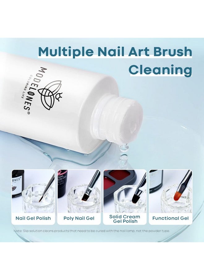 modelones Modelones Poly Nail Extension Gel Kit Slip Solution for Nails with Dual-Ended Nail Brush Anti-Stick Liquid Brushes Cleaning Easy Spread for Beginner  - Image 5