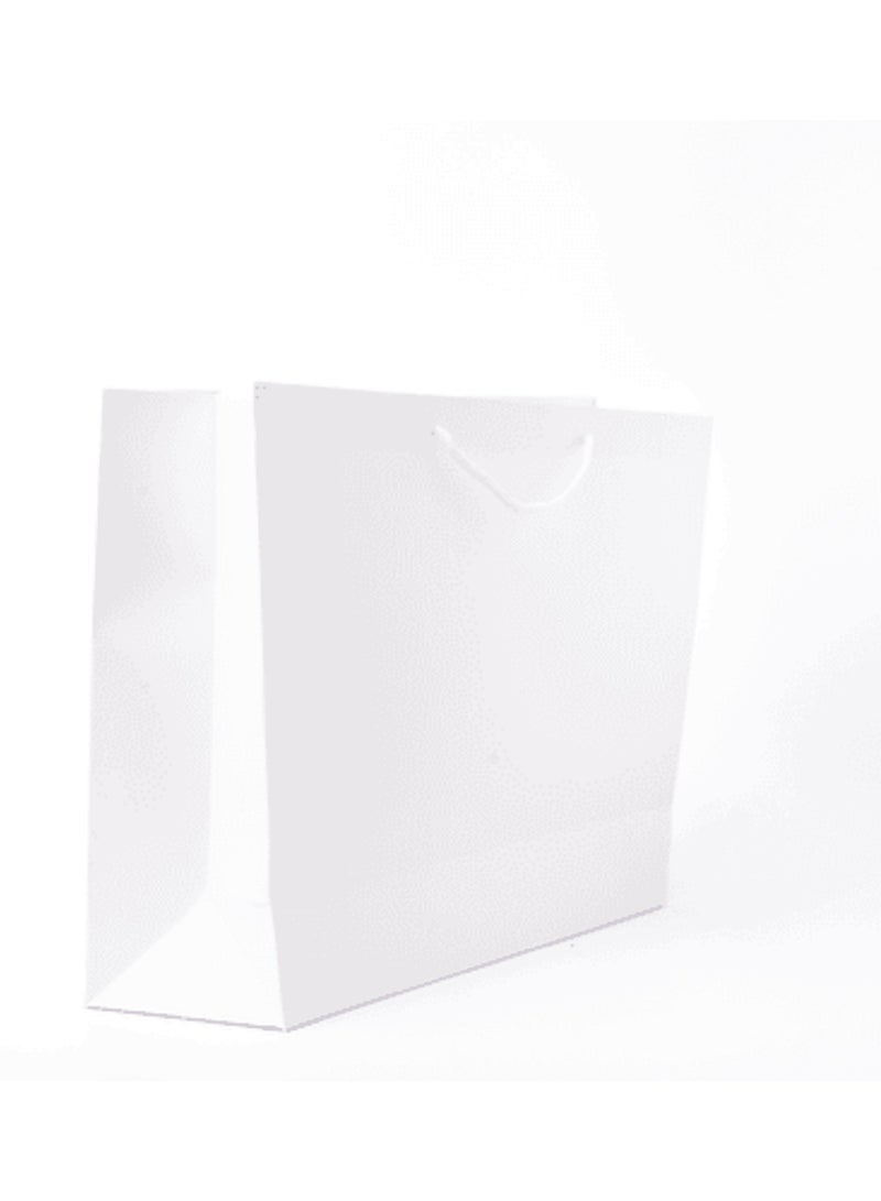 39x12x31cm Rope Handled White Plain Paper Bags - Elegant Eco-Friendly Shopping and Gift Solutions 