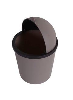Kuber Industries Kuber Industries Table Dustbin|Plastic Swinging Lid Waste Storage Garbage Bin|Desktop Trash Can For Study Table, Office(Coffee)  - Image 1