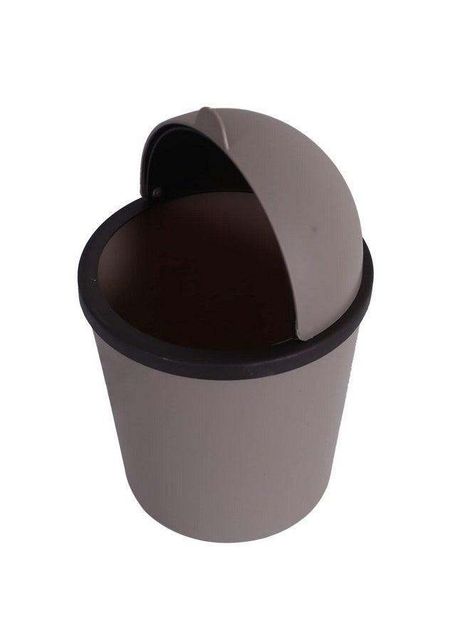 Kuber Industries - Kuber Industries Table Dustbin|Plastic Swinging Lid Waste Storage Garbage Bin|Desktop Trash Can For Study Table, Office(Coffee) - Image 1