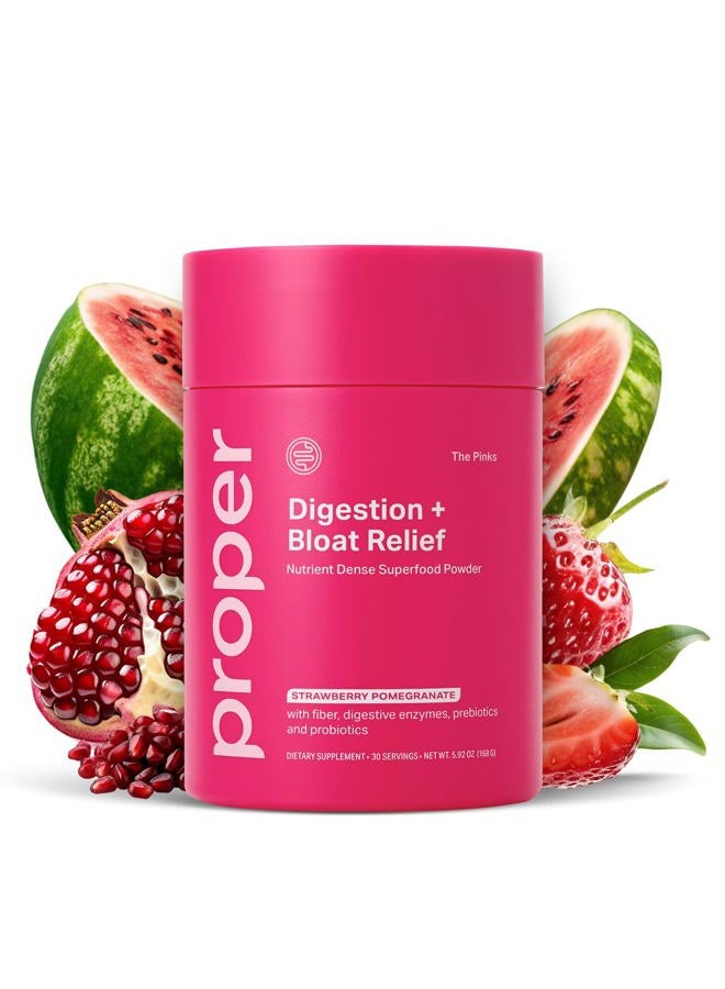 PROPER , The Pinks Digestion and Bloat Relief. Drink Mix with Gut Health Probiotics, Prebiotics, Beet Root & Enzymes for Digestive Support. Bloating and Microbiome Supplement for Women and Men - Image 1
