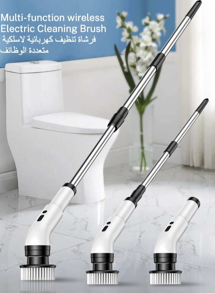 Huake Electric Cleaning Brush Rechargeable with 9 Replaceable Brush Heads, Retractable Cordless Portable Electric Scrubber, Safe  Waterproof Electric Brush for Cleaning Tile, Window, Floor, Bathtub  - Image 2