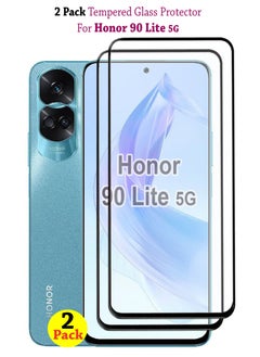 Waldic 2 Pack Tempered Glass Screen Protector For Honor 90 Lite 5G - Black  - Image 1