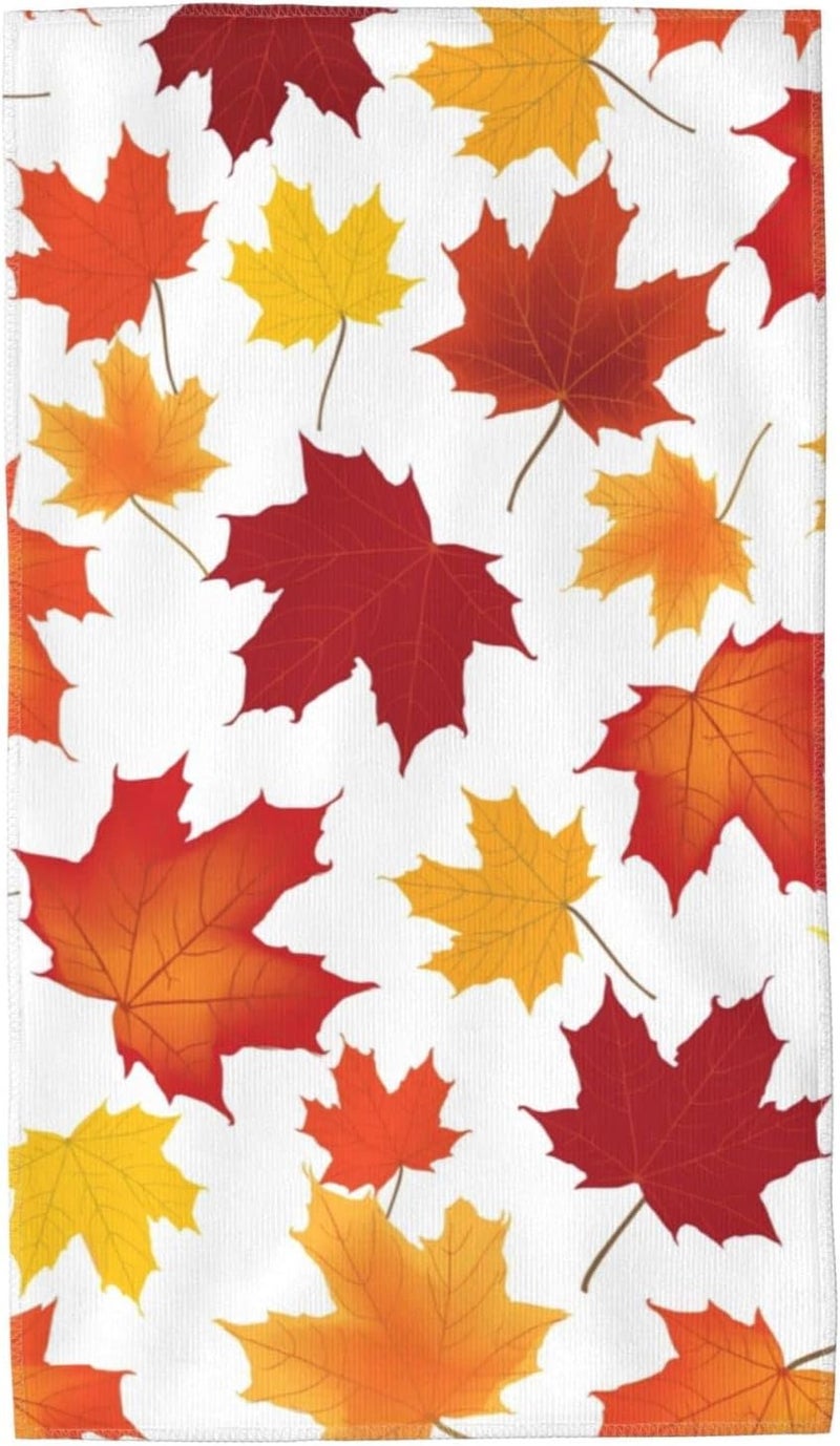 Perinsto Maple Leaves Hand Towel Fall Leaf Decorative Fingertip Towels Multipurpose for Bathroom Kitchen Gym and Spa, 27.5" X 15.7" - Image 1