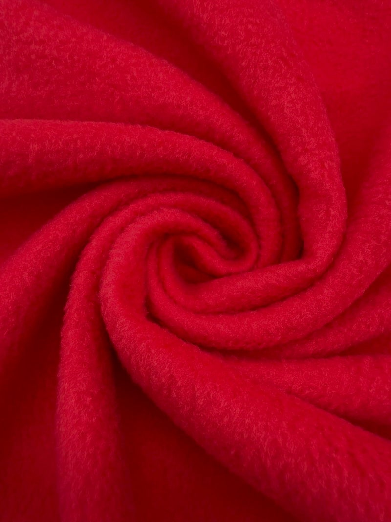 EOVEA - Polar Fleece Fabric by The Yard - Soft Anti-Pill, Warm & Cozy Material for Blankets, Clothing, Crafts, Pet Beds & DIY Sewing - 60” Wide, Solid (Red, 1/2 Yard) - Image 1